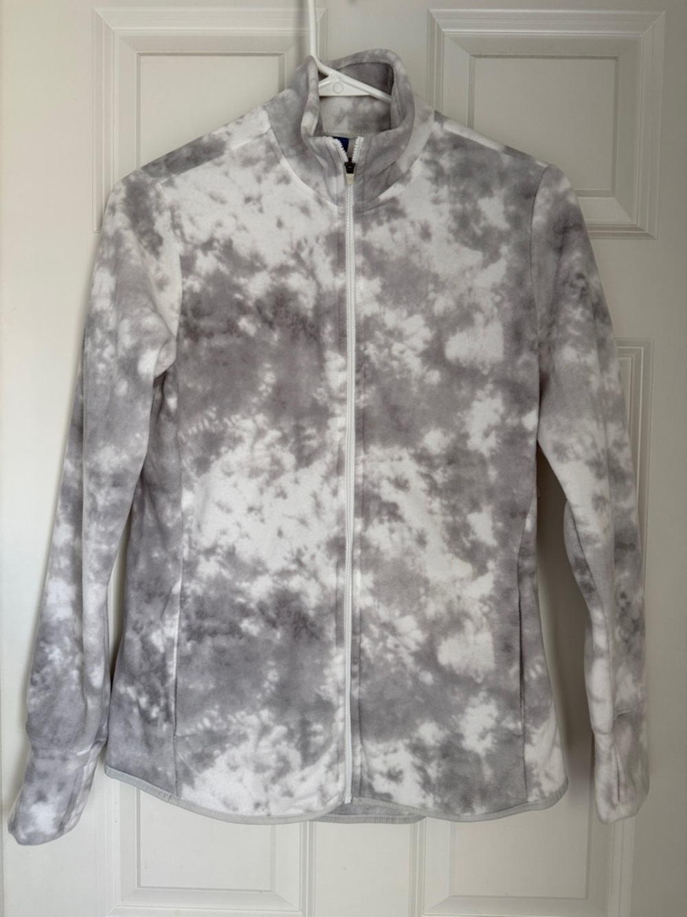 Old Navy Women’s Gray Tie-Dye Full-Zip Fleece Jacket